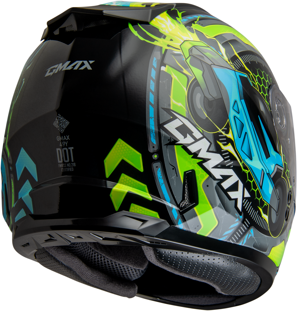 Youth Gm 49y Charge Helmet Black/Blue/Green Ym