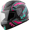Youth Gm 49y Charge Helmet Black/Pink/Aqua Ys