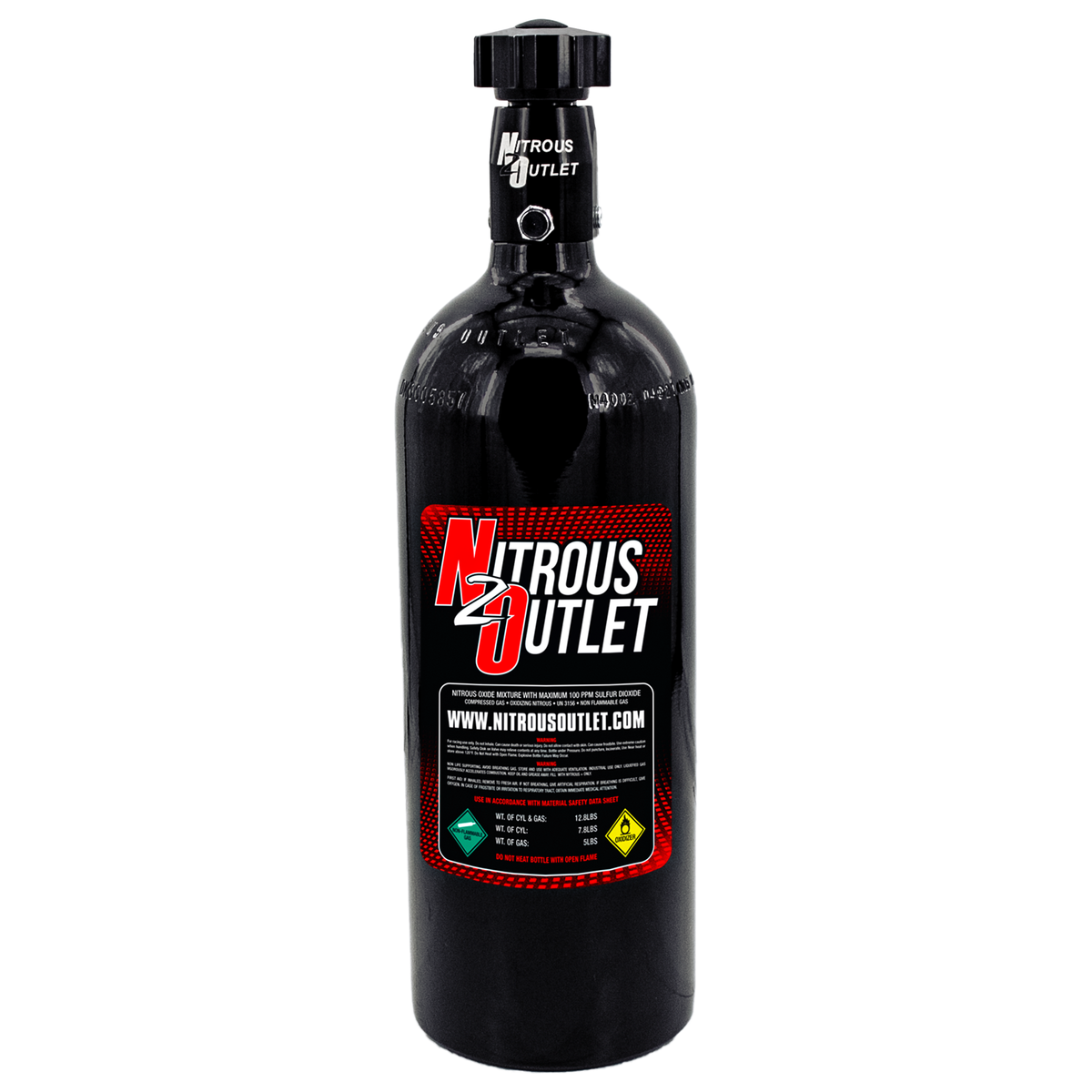 Nitrous Outlet 5lb Nitrous Bottle - .508 ID Billet Valve