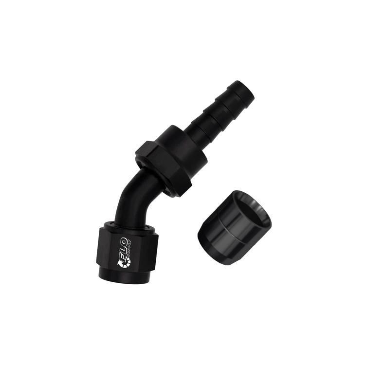 Flo Supply 8AN Crimp 45 Degree Swivel Hose End