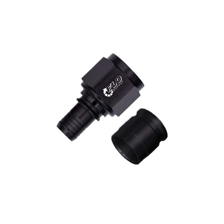 Flo Supply 4AN PTFE Crimp Straight Swivel Hose End