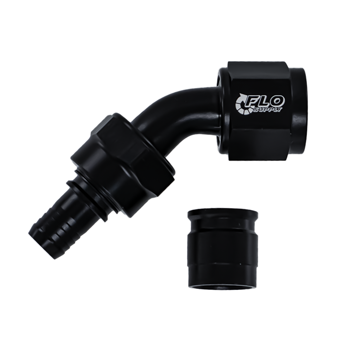 Flo Supply 20AN PTFE Crimp 45 Degree Double Swivel Hose End