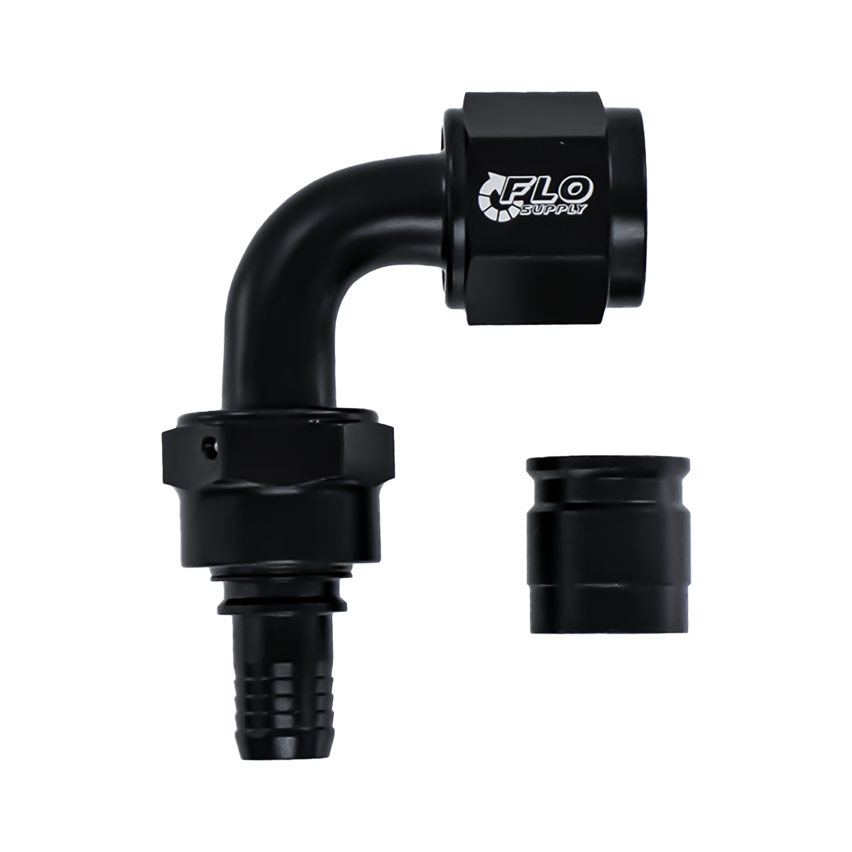 Flo Supply 12AN PTFE Crimp 90 Degree Double Swivel Hose End