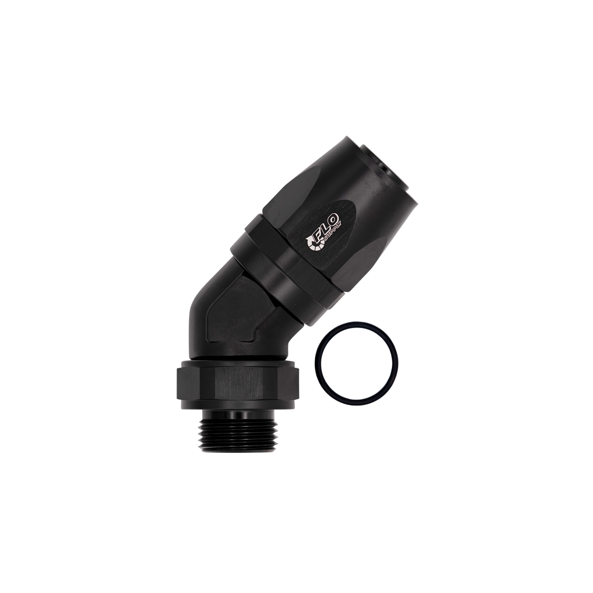 Flo Supply 16AN ORB To 16AN EZ Connect Forged 45 Degree Swivel Forged Hose End