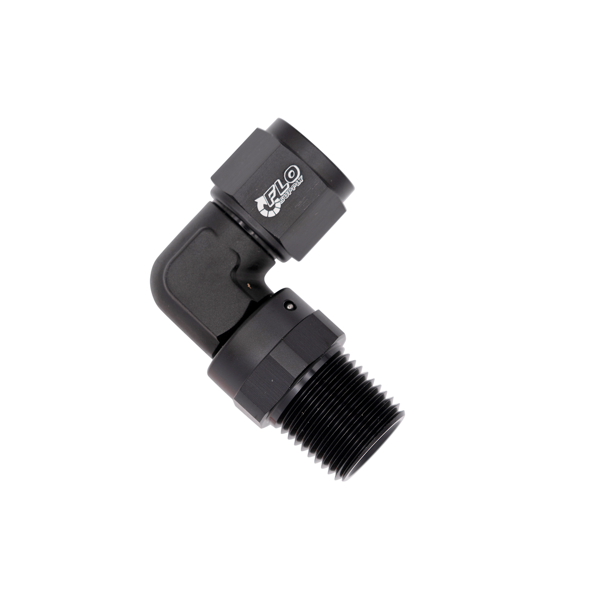 Flo Supply 1/2" NPT 90 Degree Male To 8AN Female Swivel Adapter