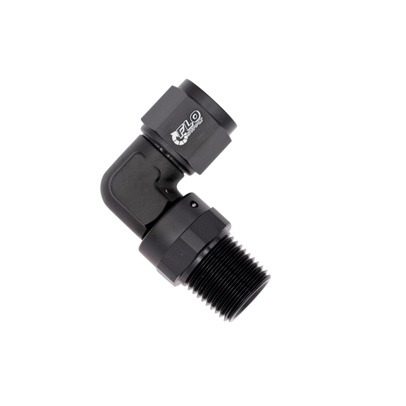 Flo Supply 3/4" NPT 90 Degree Male To 16AN Female Swivel Adapter