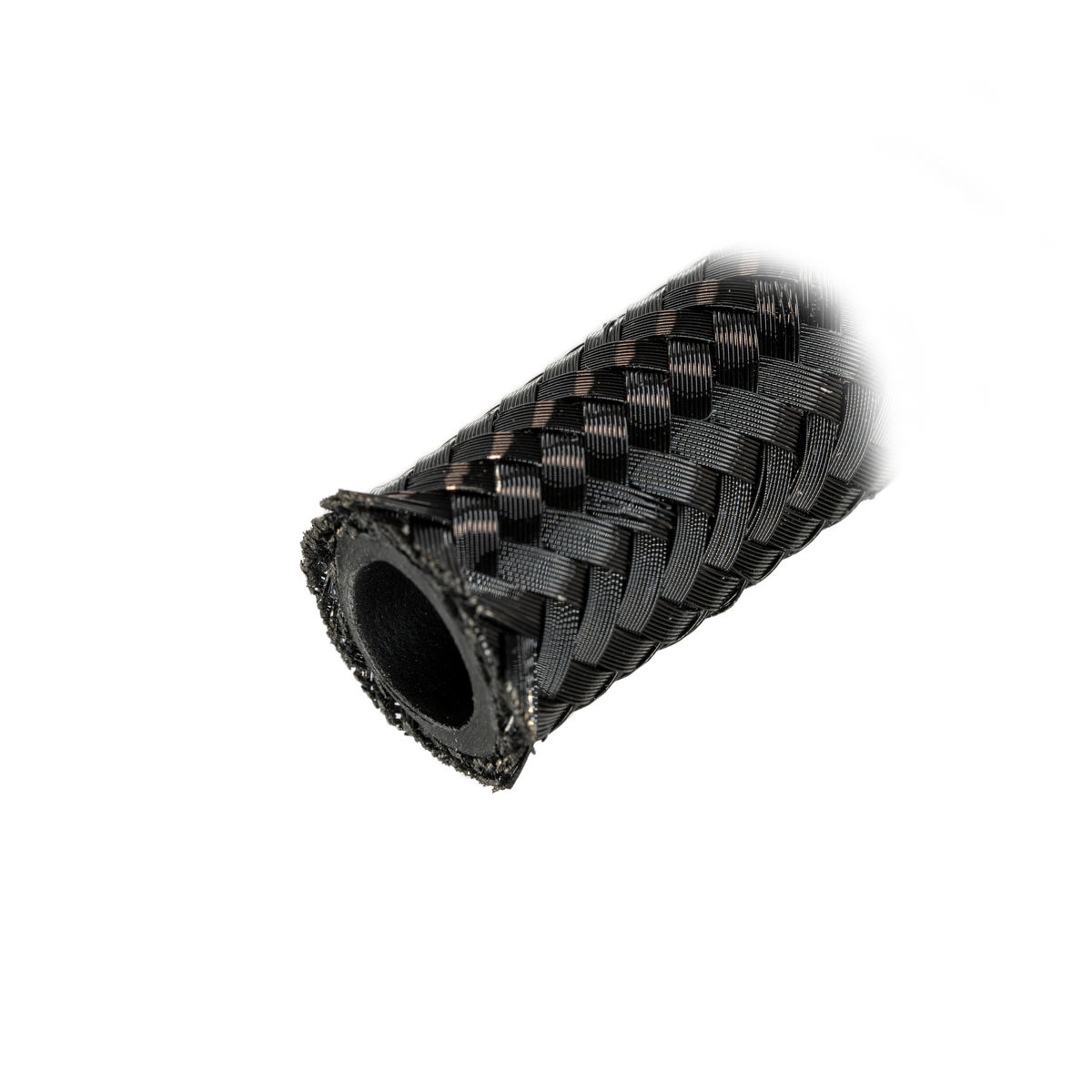 Flo Supply 16AN Black Stainless Steel Braided Hose - Synthetic Rubber Liner