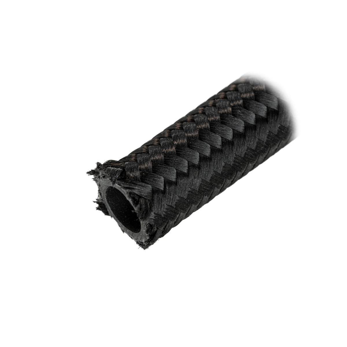 Flo Supply 8AN Black Nylon Covered Stainless Steel Braided Hose - Synthetic Rubber Liner