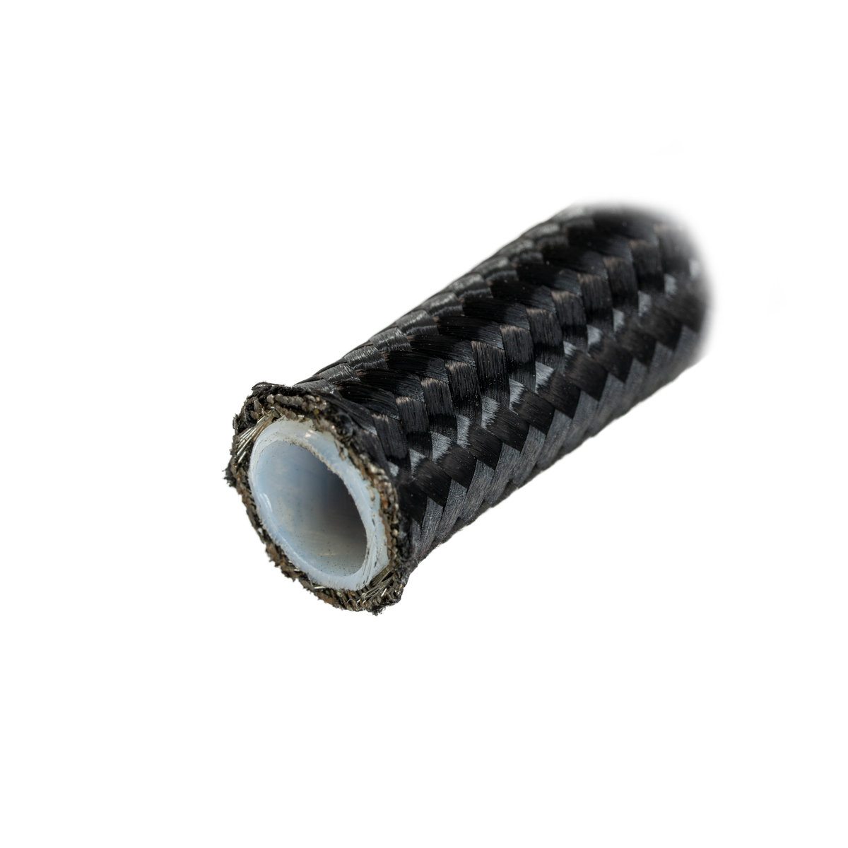 Flo Supply 6AN Black Stainless Steel Braided Hose - PTFE Liner - 15 Ft.