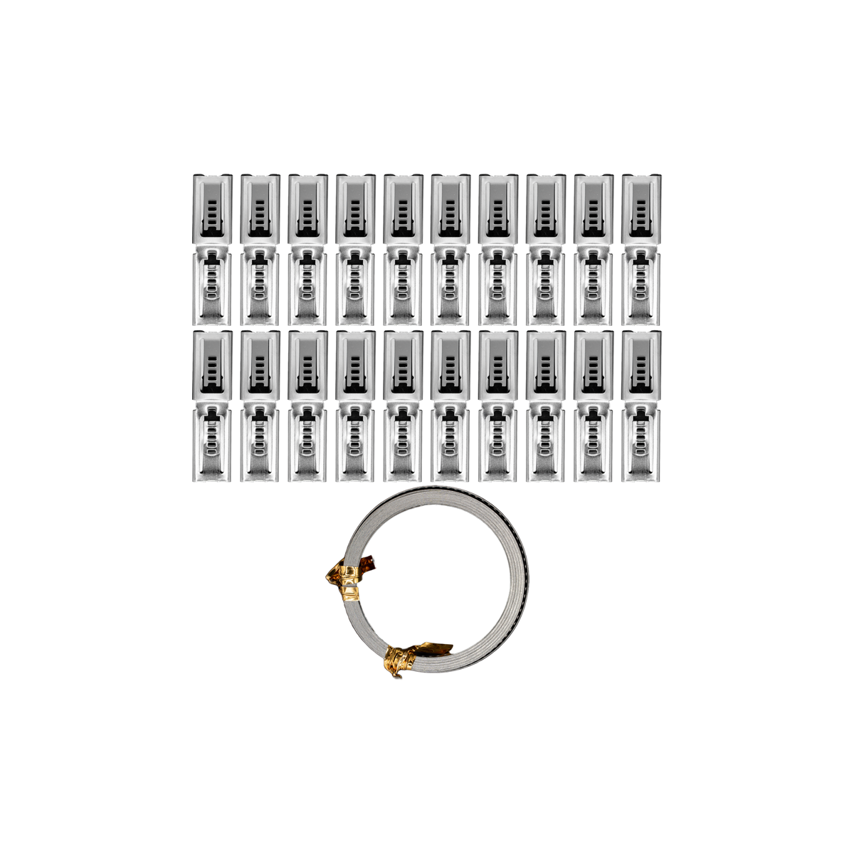 Flo Supply 118" Roll of Stainless Steel Hose Band With 10 Clamps