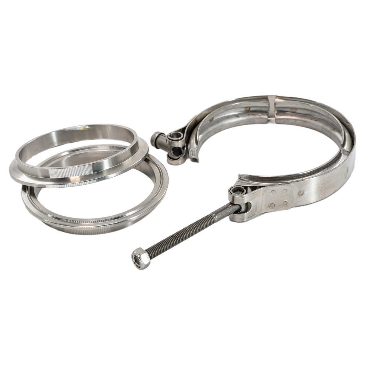 Flo Supply 2.5" CNC Stainless V-Band Kit - Stainless Flanges