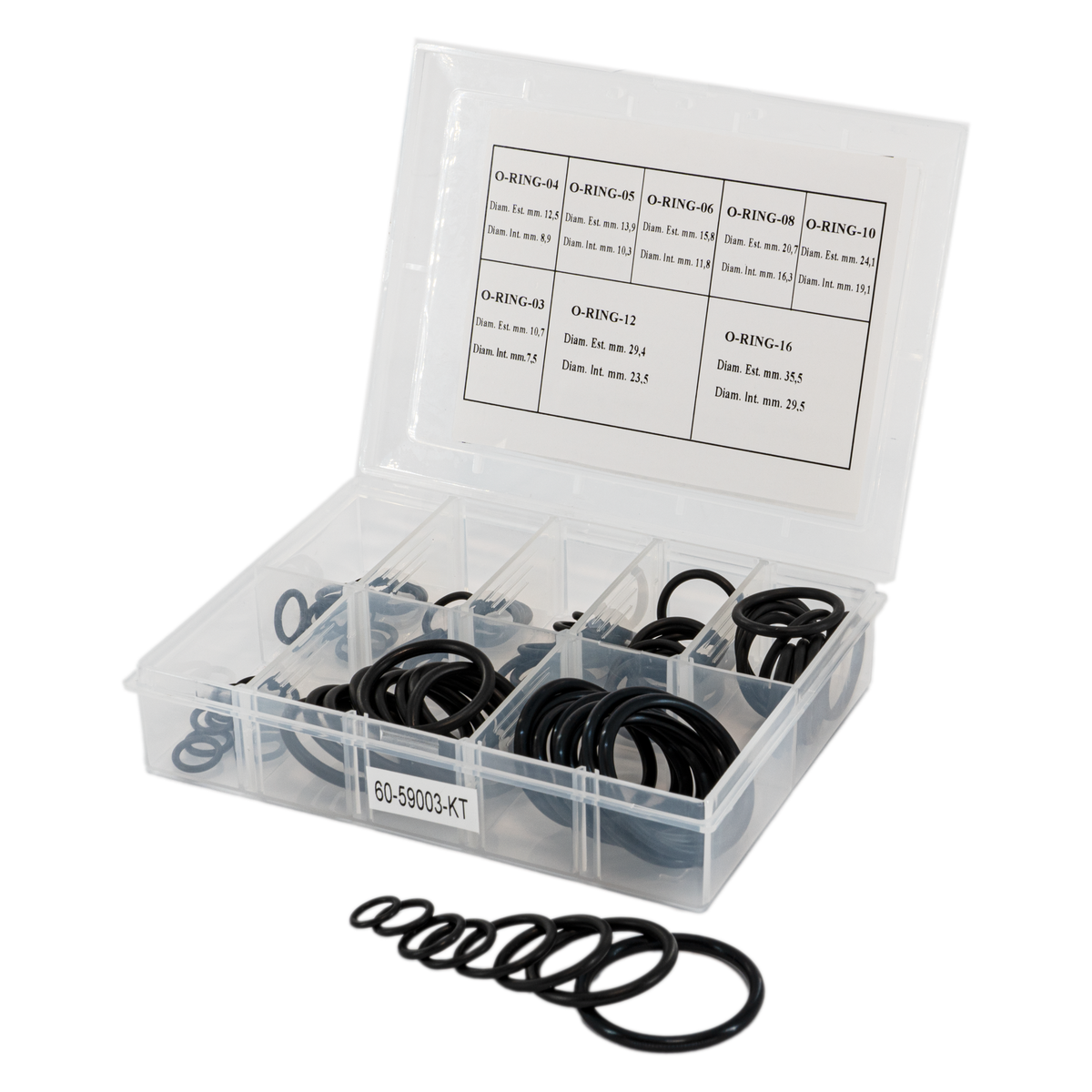 Flo Supply AN O-Ring Set - 10 each of 3AN, 4AN, 6AN, 8AN, 10AN, 12AN, 16AN