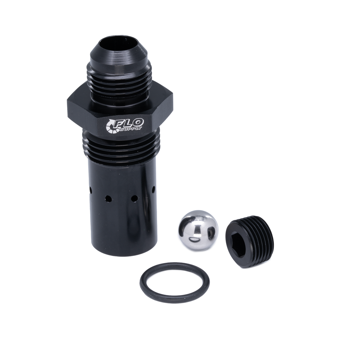 Flo Supply Roll Over Tank Vent - 12AN ORB Straight to 8AN Adapter