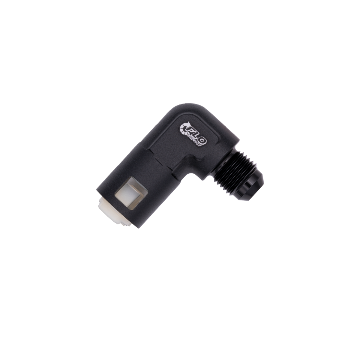Flo Supply 6AN x 3/8" 90 Degree Spring Lock Fuel Adapter - Male/Female
