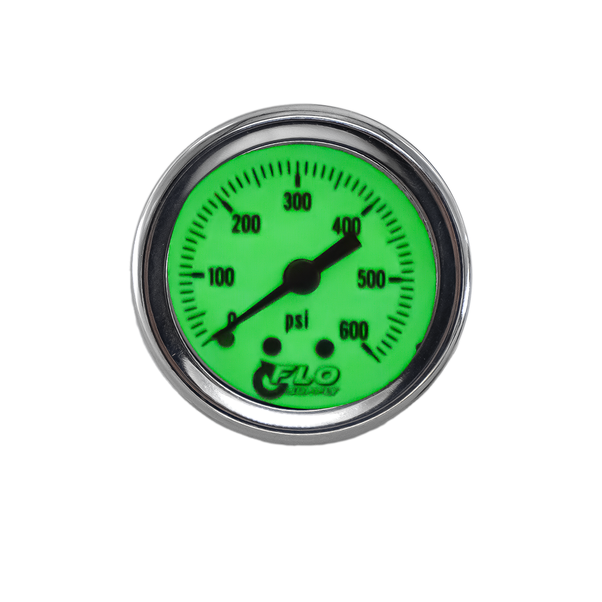 Flo Supply Luminescent CO2 Pressure Gauge - Back Inlet / 0-600 PSI