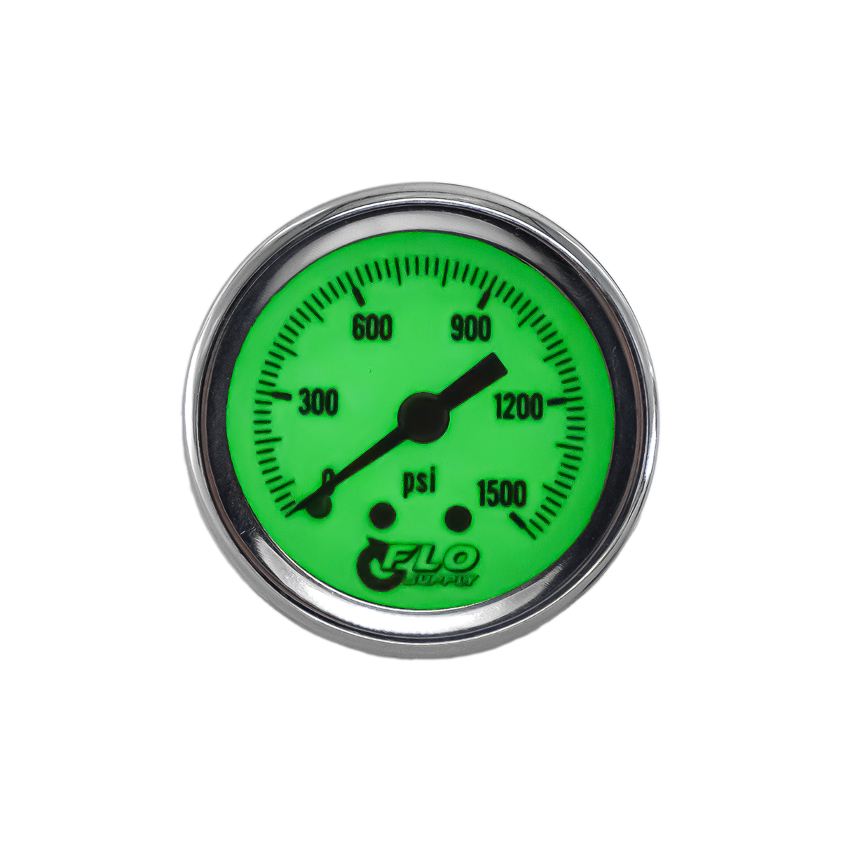 Flo Supply Luminescent CO2 Pressure Gauge - Back Inlet / 0-1500 PSI