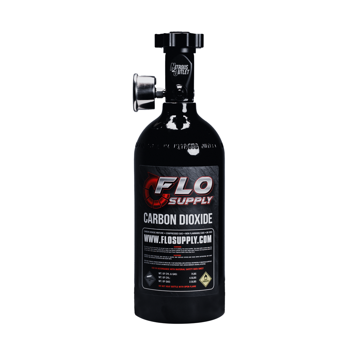 Flo Supply 2.5lb PowerFlow Sport CO2 Bottle - Billet .355 ID Valve