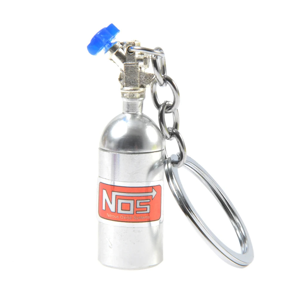 Nitrous Oxide Bottle Key Chain Keychain Keyring Stash Pill Box Chain Auto Car Interior Key Chains Modify Car Key Rings