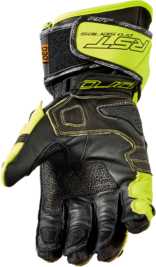Pro Series Gp D3o Gloves Black/Flo Yellow Leather 2xl
