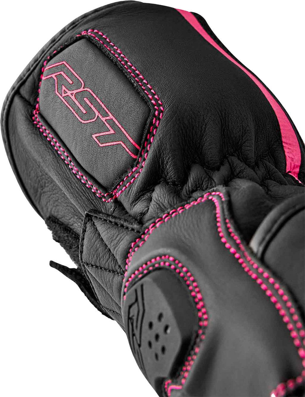 Womens S1 Glove Black/Pink Leather Xl