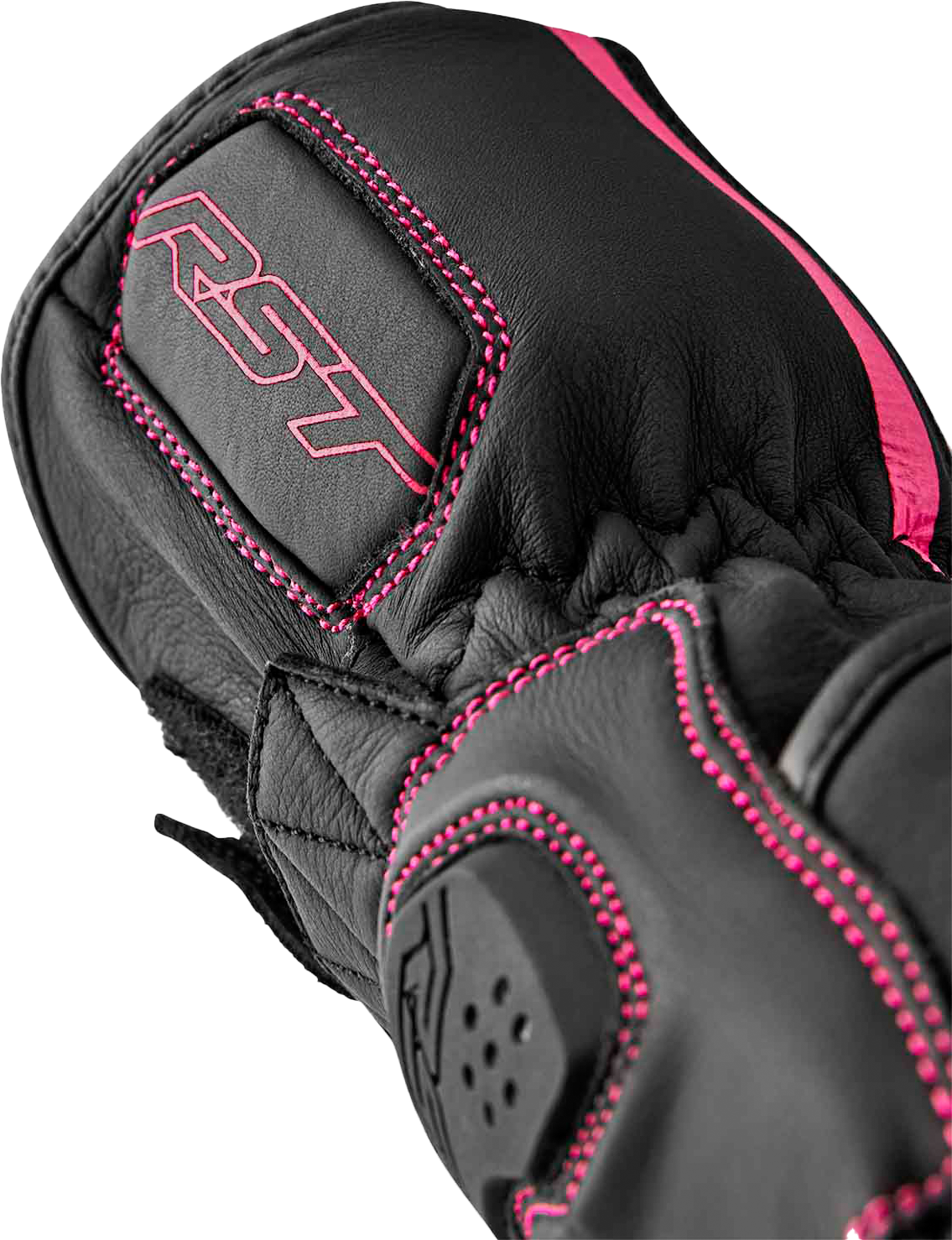 Womens S1 Glove Black/Pink Leather Xl
