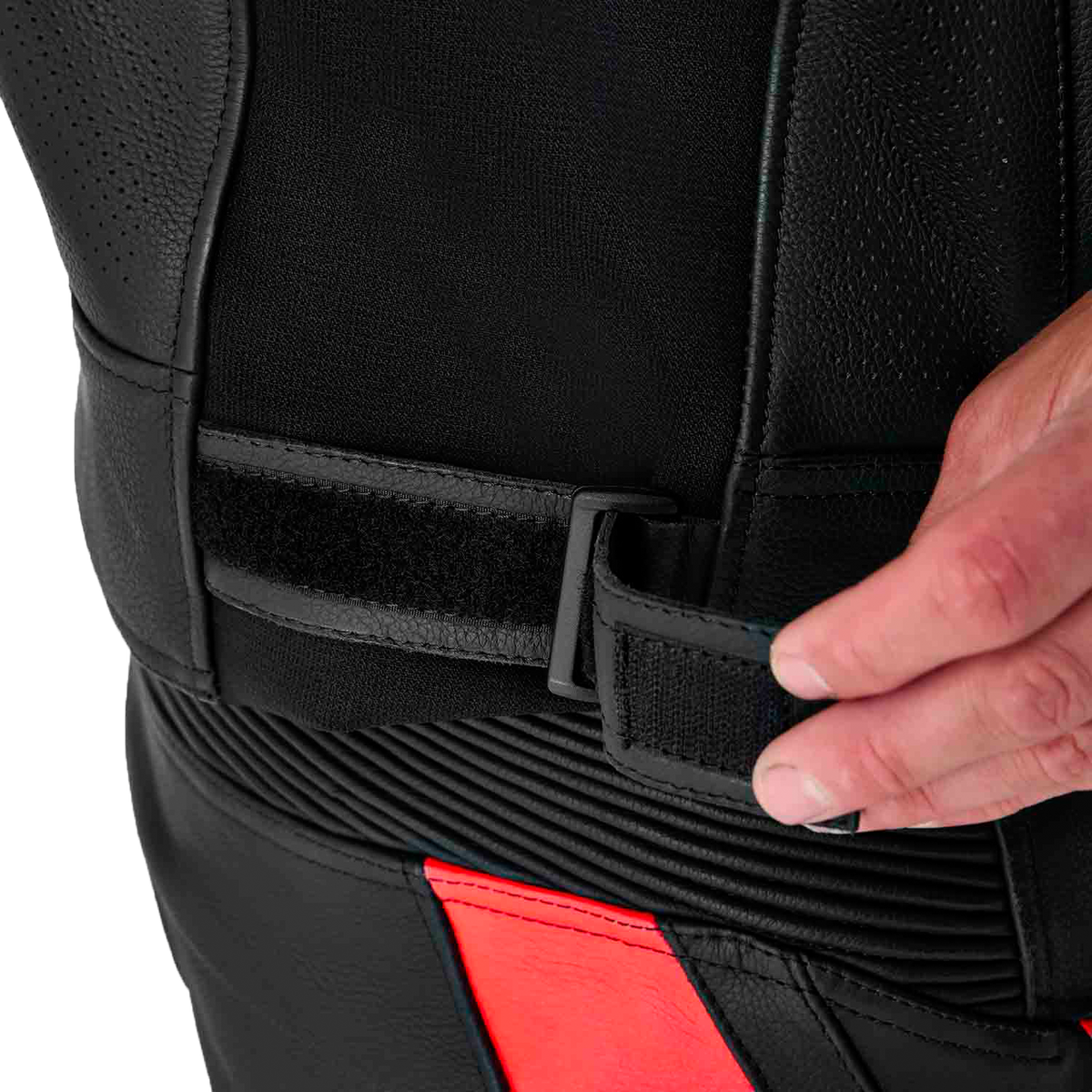 Tractech Evo D3o Jacket Blk/Flo Red Leather Sm