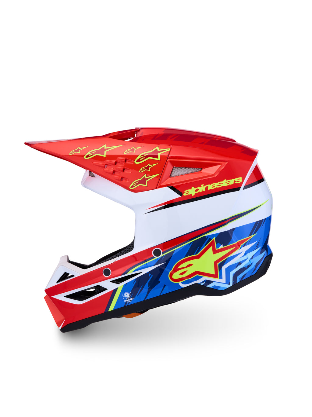 S M3 Falcon Yth Hlmt Ece06/Dot Red Fl/Wht/Blue/Yl Fl Gl Ys