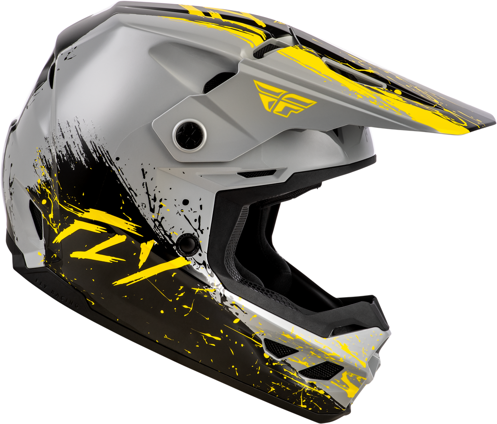 Youth Kinetic Drip Helmet Grey/Black/Yellow Ym