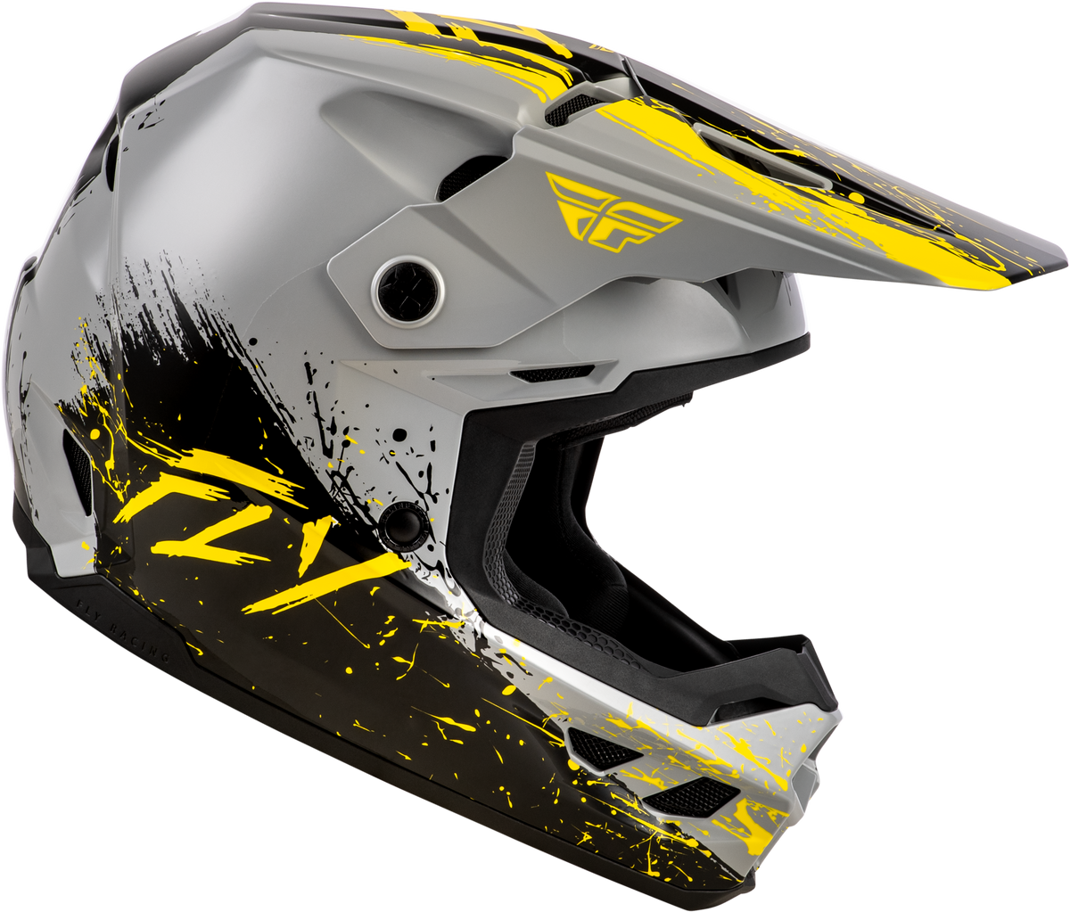 Youth Kinetic Drip Helmet Grey/Black/Yellow Ym