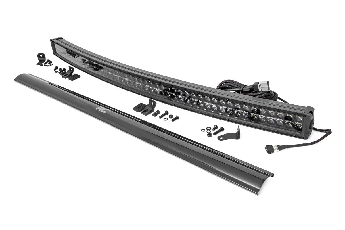 Rough Country 50 Inch Black Series LED Light Bar Curved | Cool White DRL