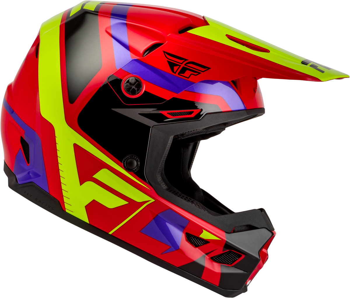 Youth Kinetic Scrap Helmet Red/Hi Vis/Purple/Black Ys