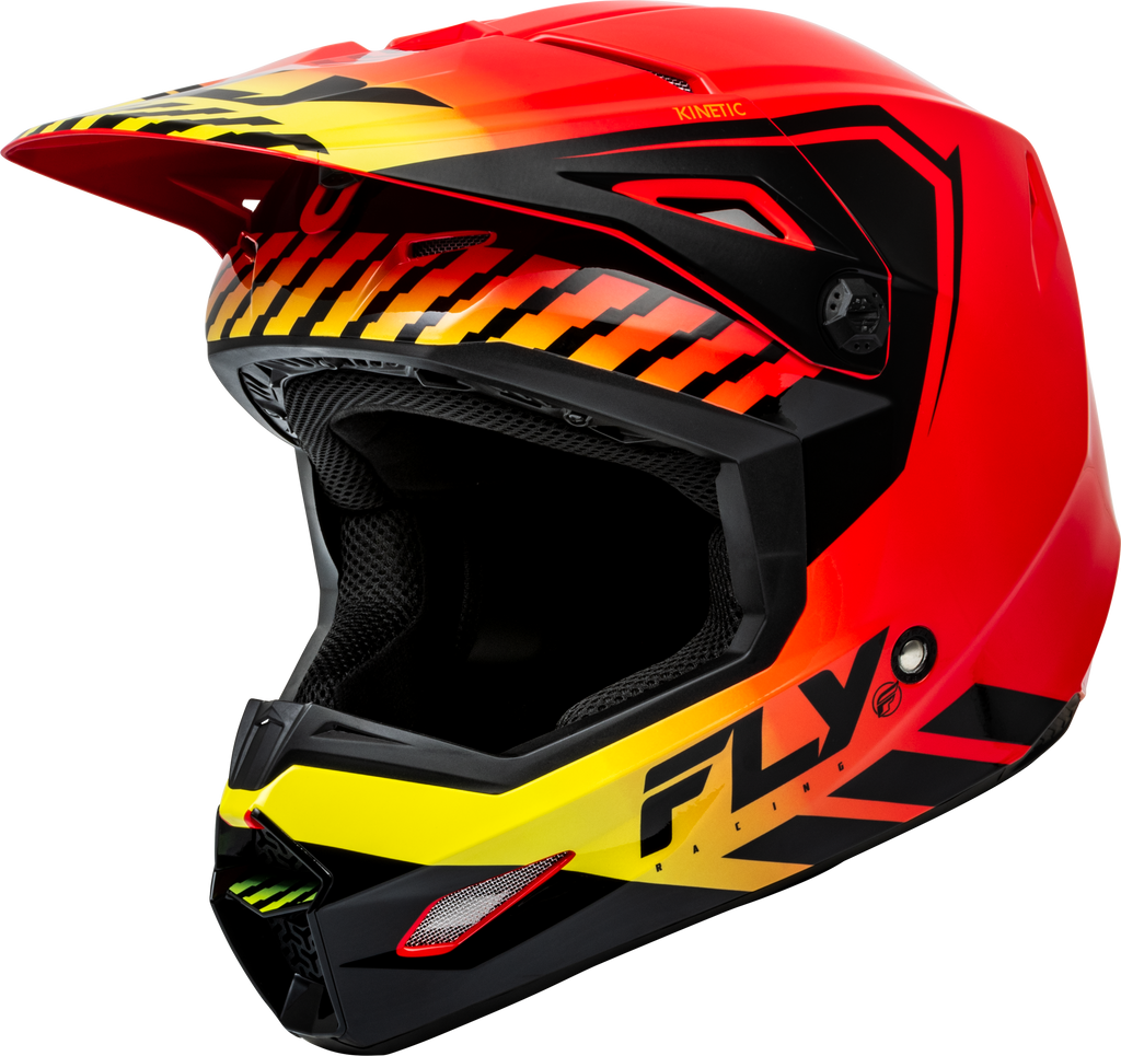 Kinetic Menace Helmet Red/Black/Yellow Lg