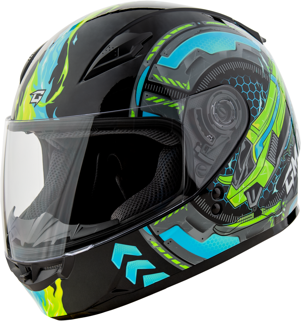 Youth Gm 49y Charge Helmet Black/Blue/Green Ys