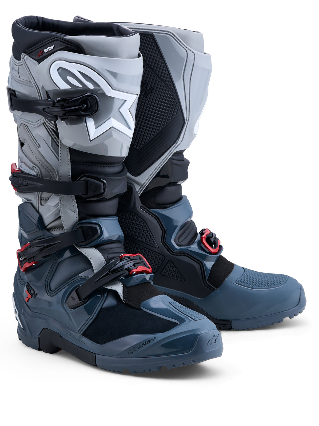 Tech 7 Enduro Drystar Boots Drk Gry/Mid Gry/Br Red 8