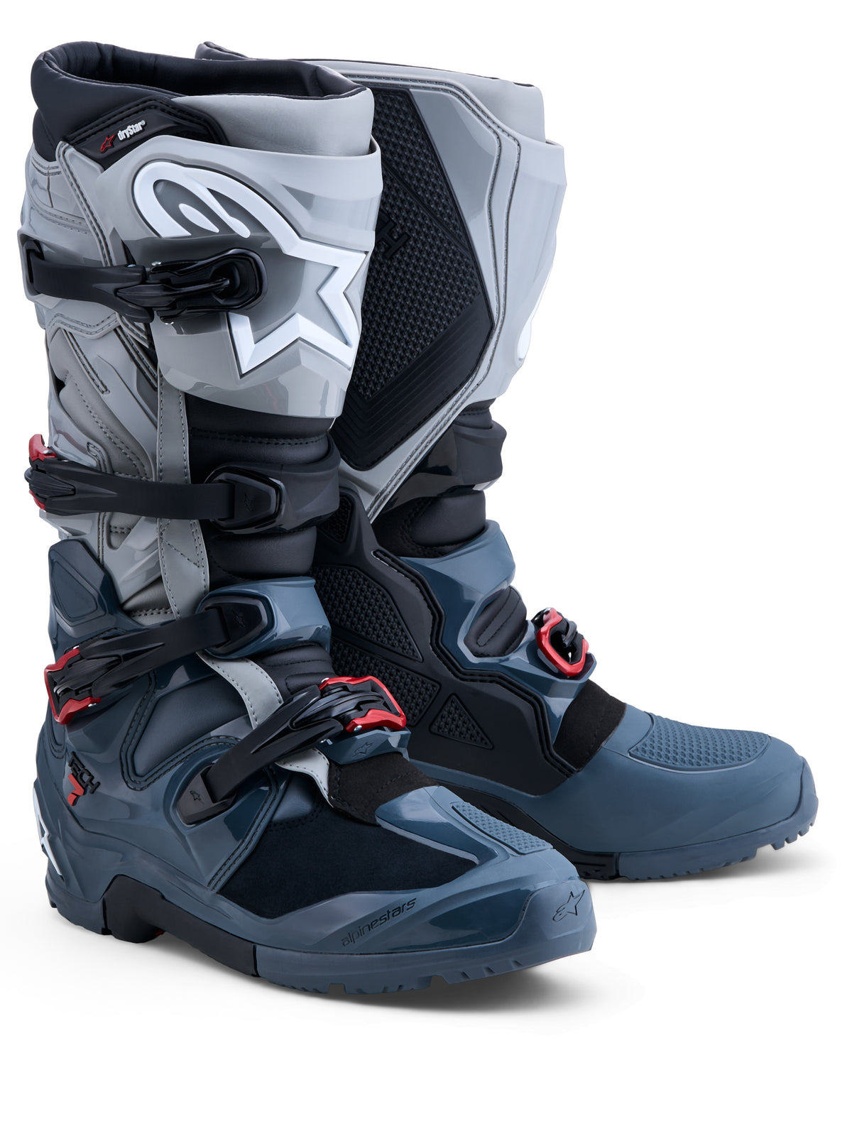 Tech 7 Enduro Drystar Boots Drk Gry/Mid Gry/Br Red 9