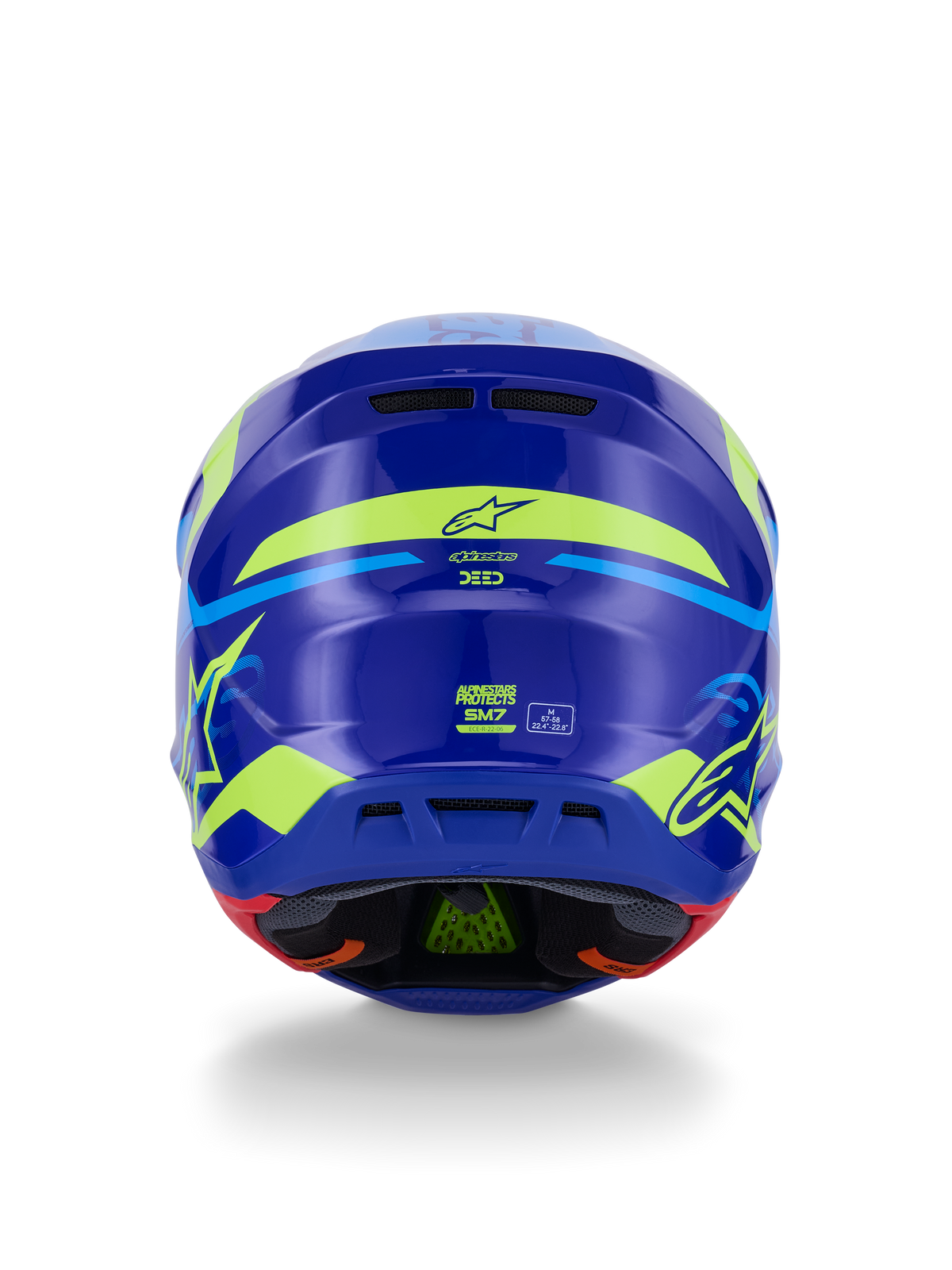 Sm7 Deed Helmet Blue/Ylw Fluo Glossy Lg