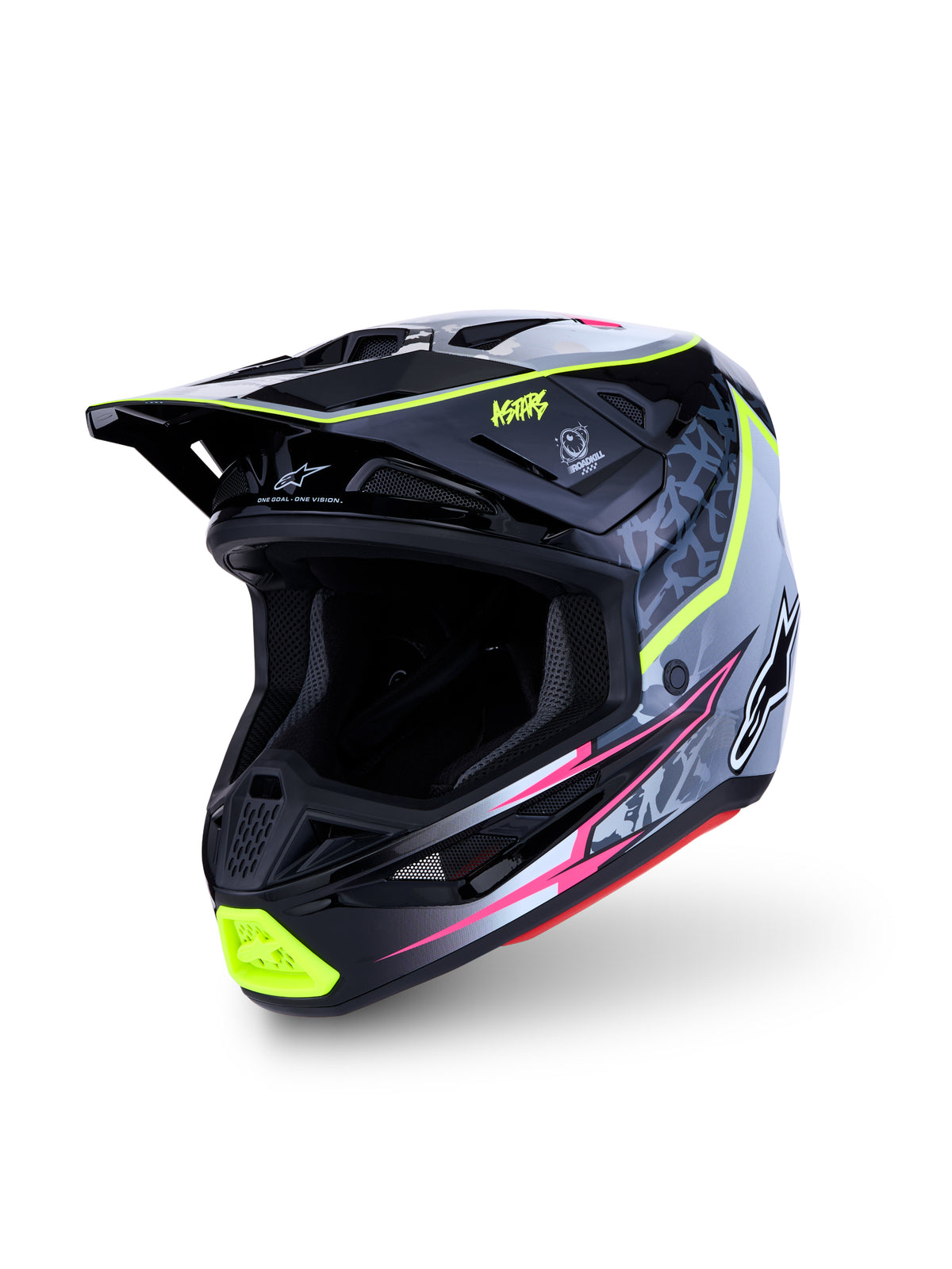 S M7 Blaster Helmet Ece06/Dot Blk/Gry/Wh/Yllw Fluo Glsy Xs