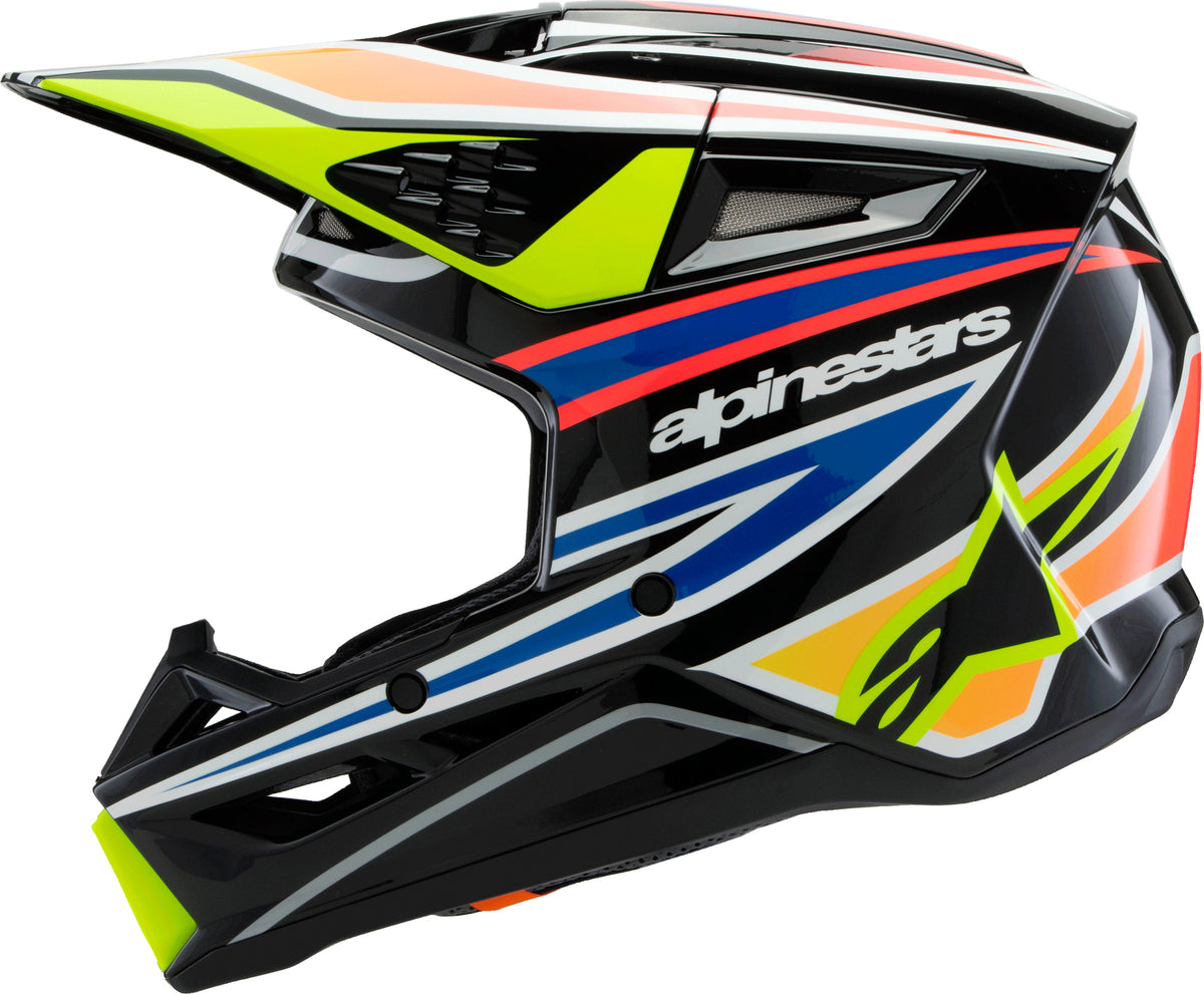 Sm3 Youth Wurx Helmet Blk/Ylw Fluo/Blue/Red  Ym