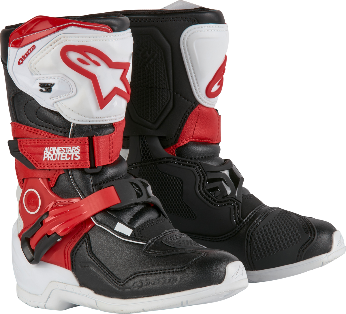 Tech 3s Kids Boots White/Blk/Bt Red Sz 11