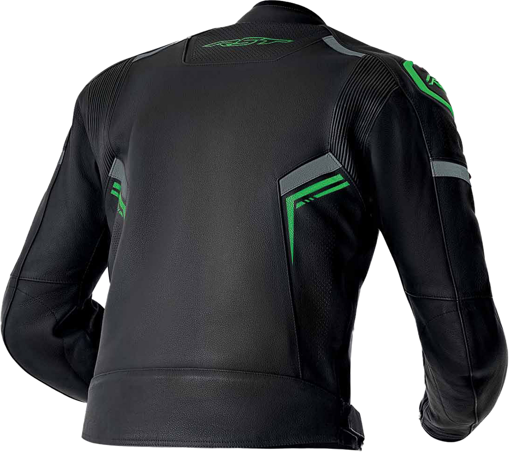 S1 D3o Leather Jacket Blk/Gry/Flo Grn Xl