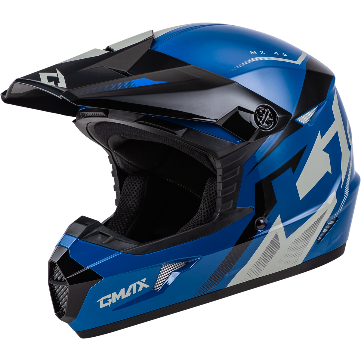 Youth Mx 46y Compound Helmet Blue/Black/Grey Ys