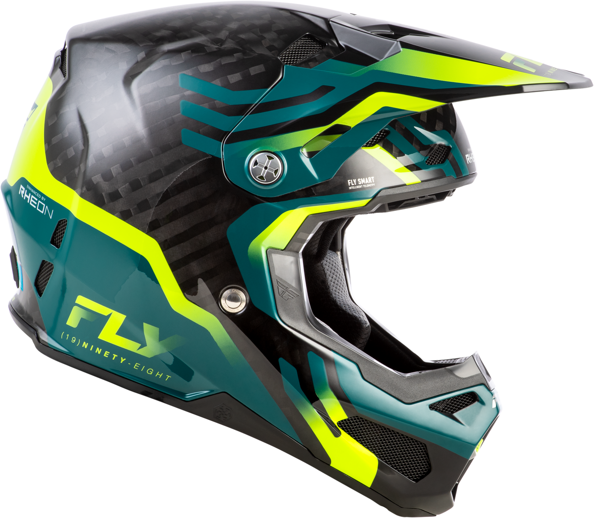 Formula S Carbon Byte Helmet Black Carbon/Teal/Lime Lg