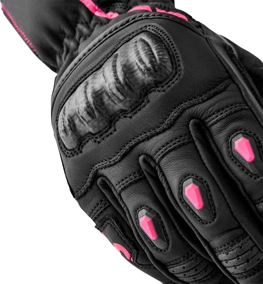 Womens S1 Glove Black/Pink Leather Xl