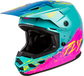Youth Kinetic Drip Helmet Turquoise/Pink/Yellow Ys