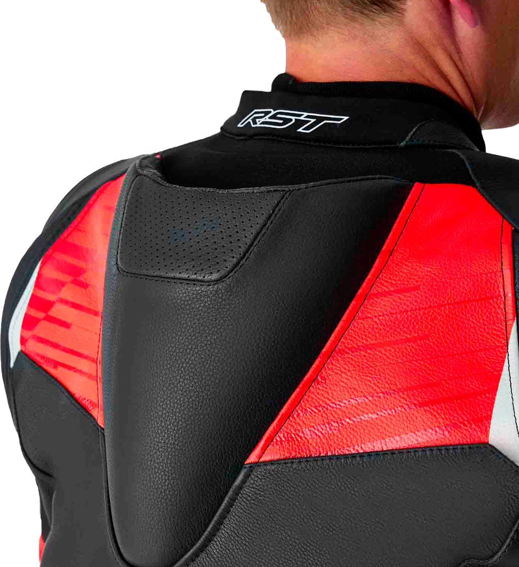 Tractech Evo D3o Jacket Blk/Flo Red Leather Xl