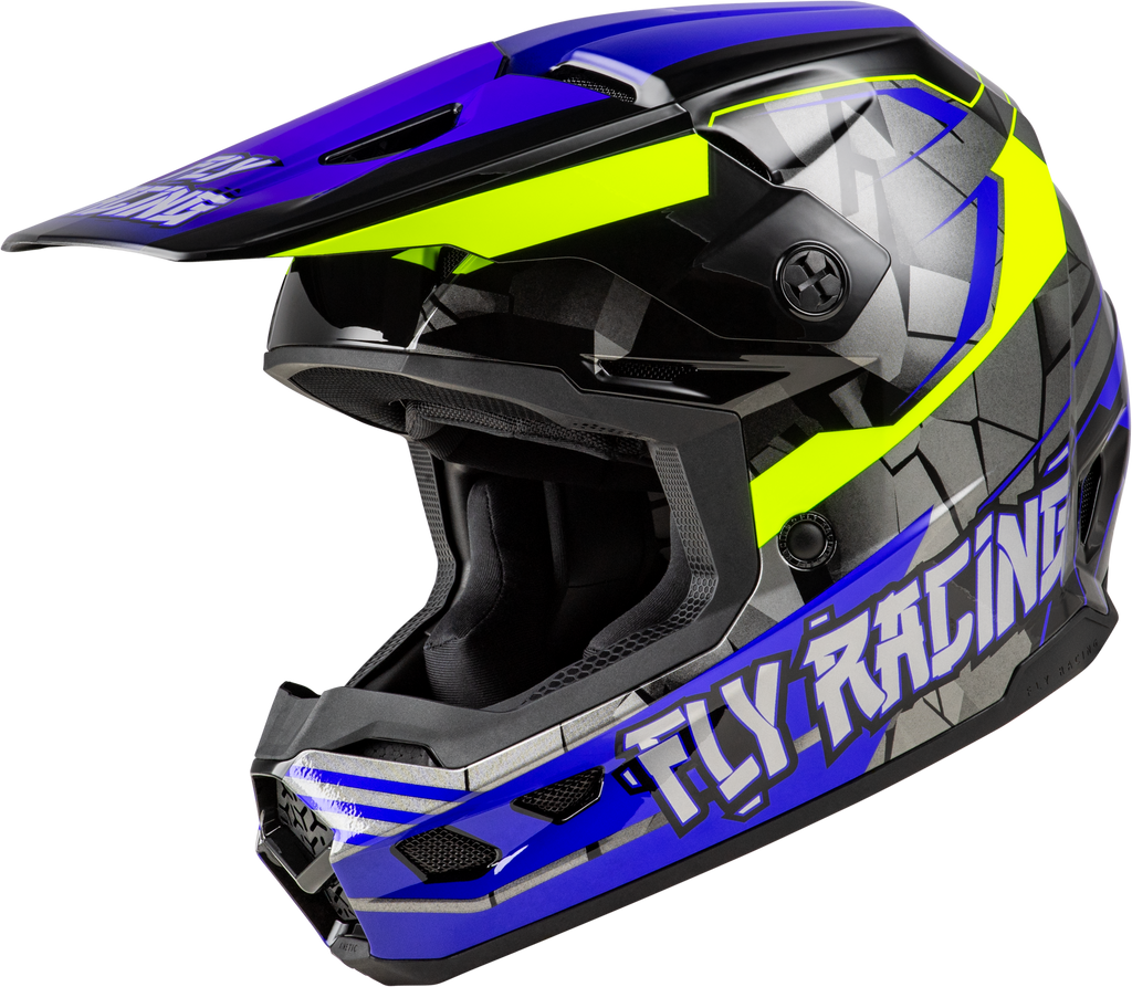 Youth Kinetic Scorched Helmet Blue/Grey/Hi Vis Ys