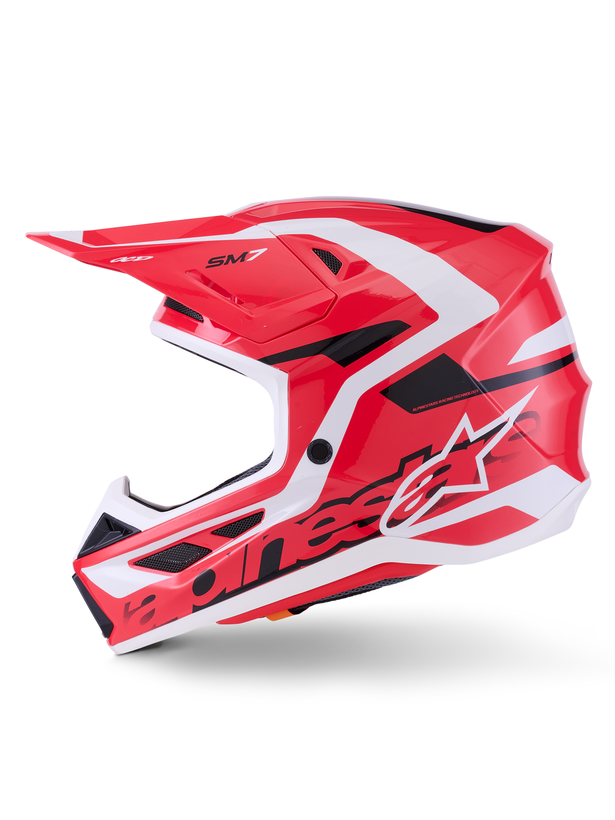Sm7 Deed Helmet Red/Blk/Wht Glossy Lg