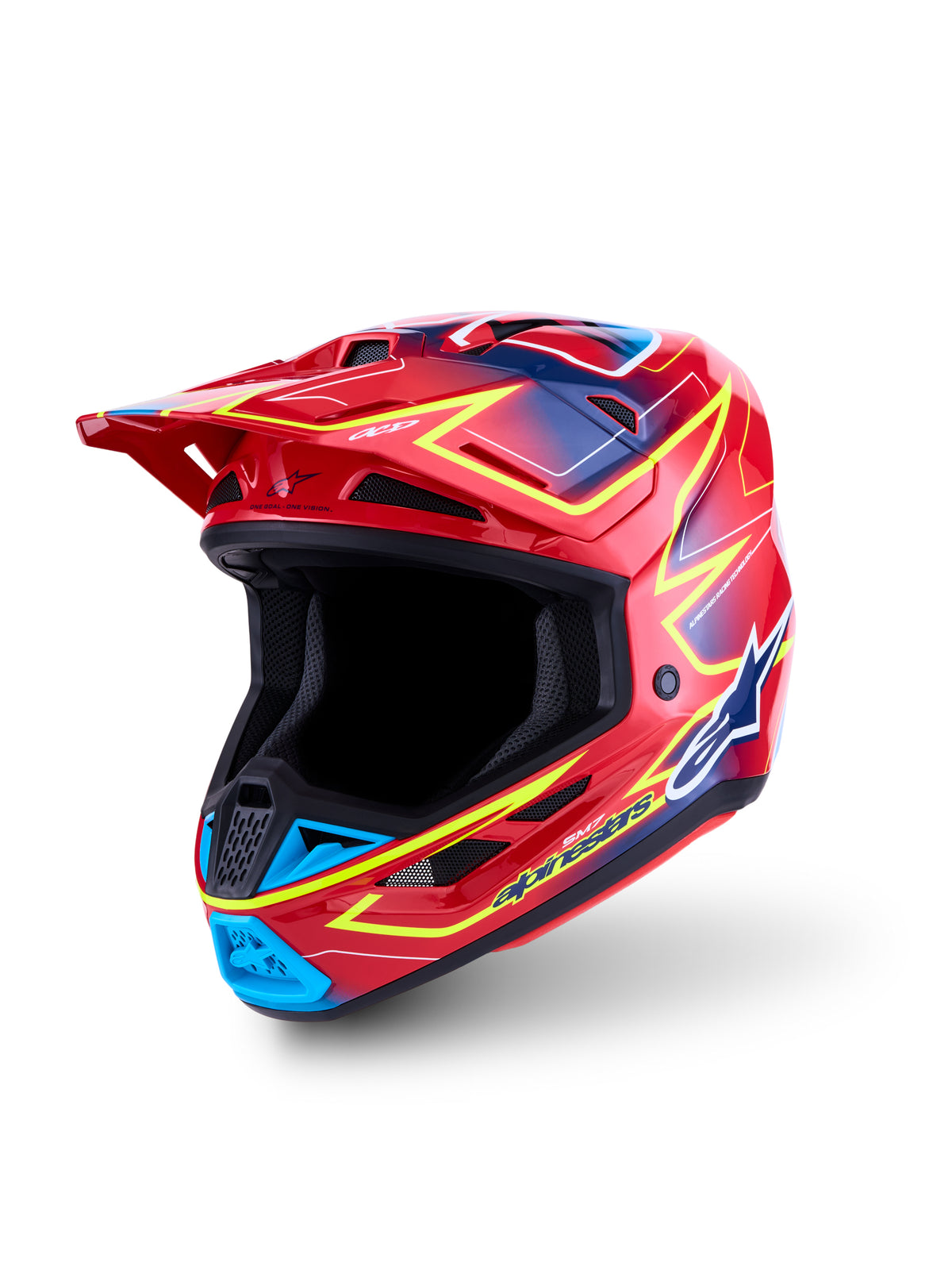 S M7 Cast Helmet Ece06/Dot Red/Yllw Fluo/Blue Glossy Xl