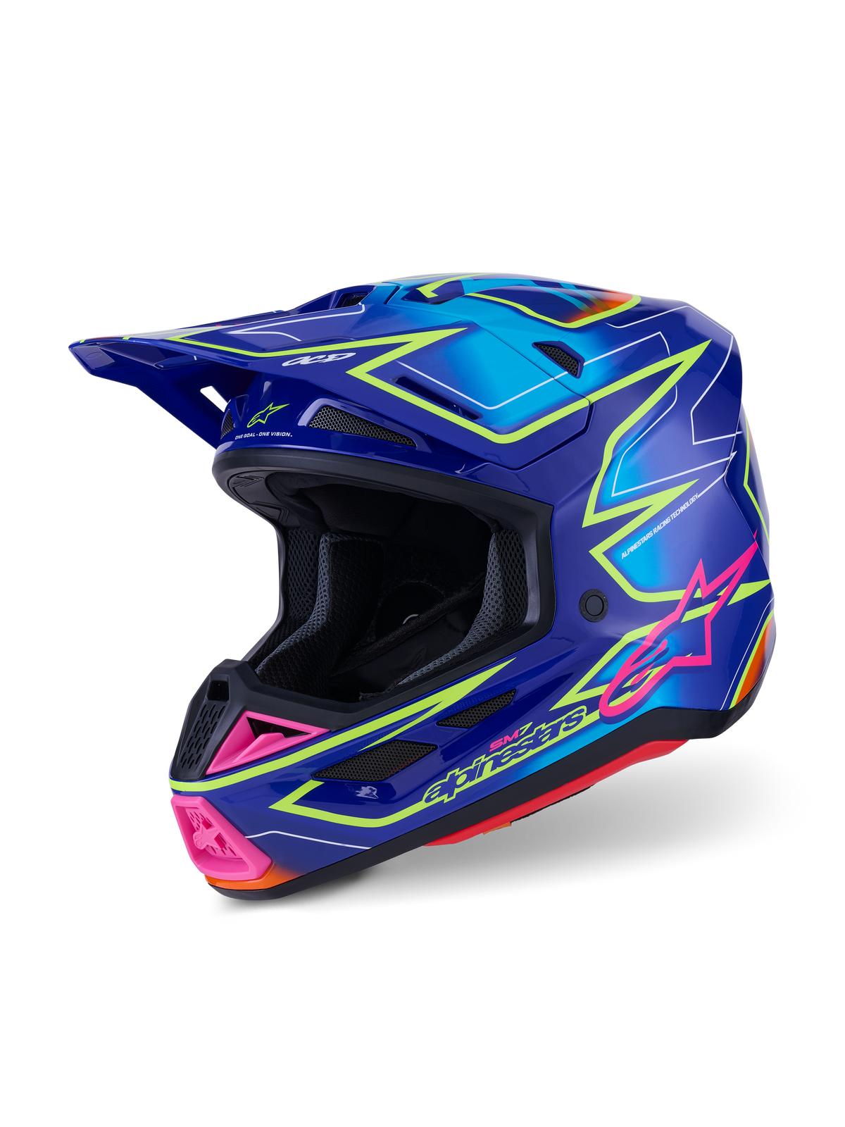 Sm7 Cast Helmet Blue/Pnk/Ylw Fluo Glossy Md