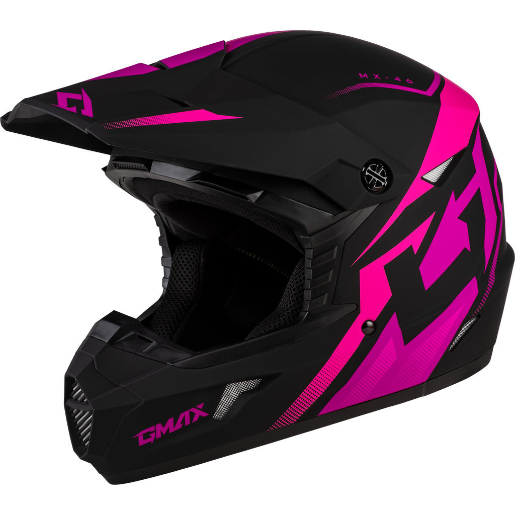 Mx 46 Compound Helmet Matte Black/Pink Lg